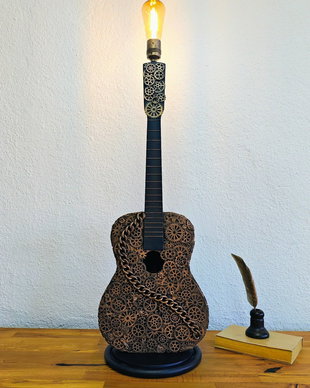 Lampă/veioză -Chitară Steampunk