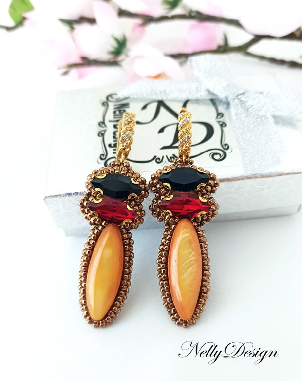 "Ambra Noir" - Cercei eleganti