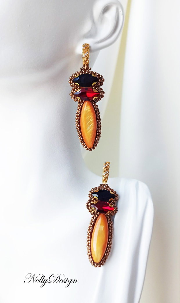 "Ambra Noir" - Cercei eleganti