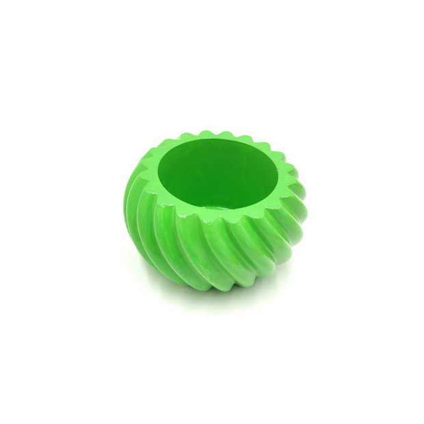 Recipient rotund verde, turnat manual, vopsit si lacuit 46273