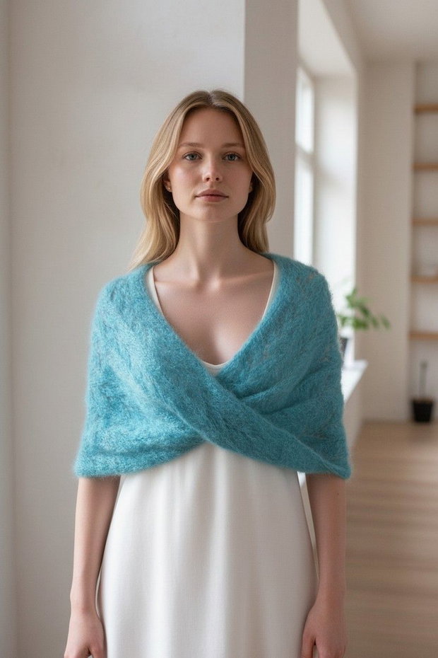 Șal roz elegant mohair rafinament și finețe pentru momente deosebite