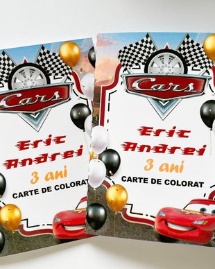 Cărticică de colorat tematica Cars personalizată