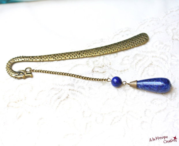 Semn de carte cu dragon si lapis lazuli