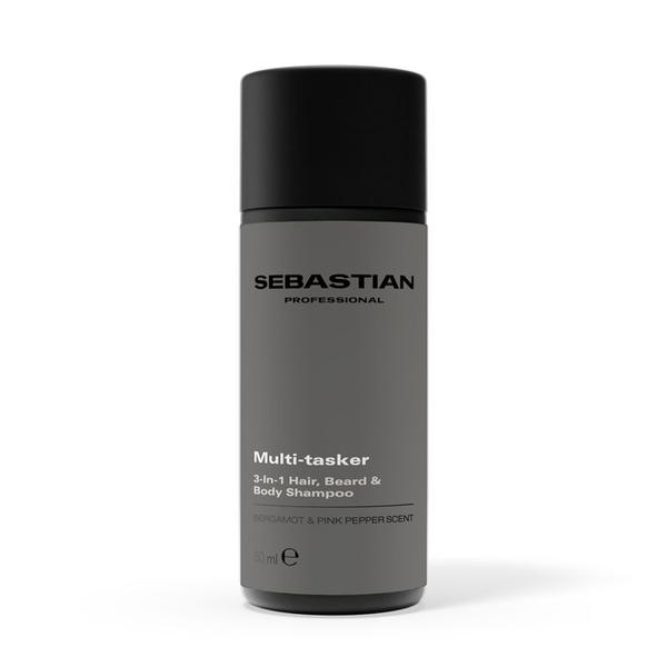 Sampon 3 in1 pentru Barbati Par, Corp si Barba - Sebastian Professional Multitasker 3-in-1 Hair, Beard & Body Shampoo, 50 ml