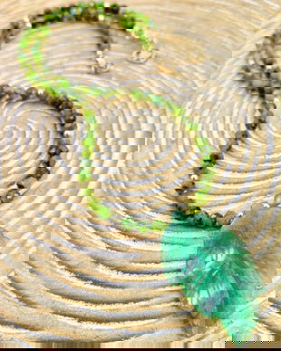 Colier CHOKER smarald & frunza aventurin verde