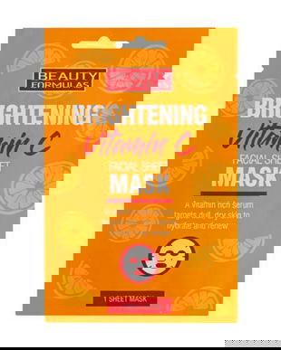 Masca servetel pentru iluminare, cu Vitamina C x 1 buc, Beauty Formulas