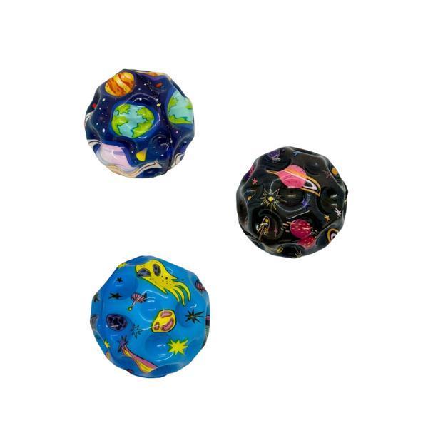 Minge Moon pentru Copii 7 cm, Minge Antistres cu Model Planete si Spatiu
