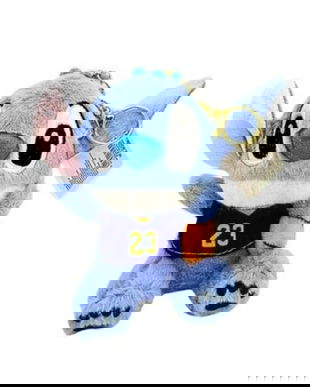 Breloc de Plus Stitch Sport cu Minge de Baschet, 14 cm