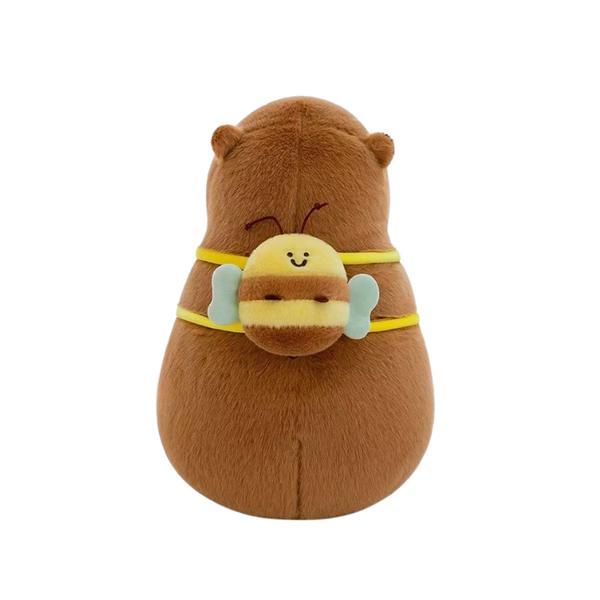 Jucarie de Plus Capybara cu Rucsac Albina, 20 cm