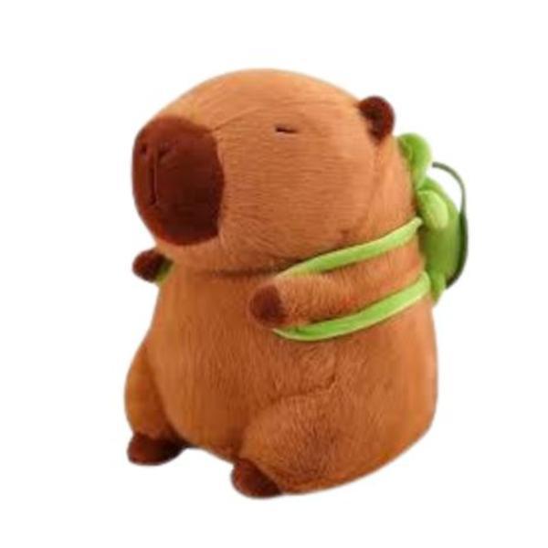 Jucarie de Plus Capybara cu Rucsac Broscuta, 20 cm