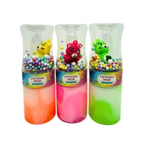 Slime Crystal Mud cu Figurina Ursulet si Bile Colorate,