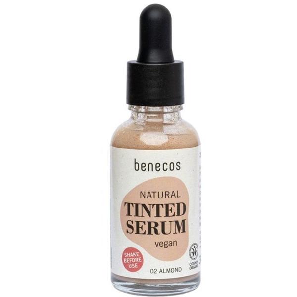 Ser Bio Nuantator pentru Ten Mediu - Benecos Natural Tinted Serum, nuanta 02 Almond, 30 ml