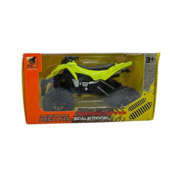 ATV Verde Metalic pentru Copii, Model Off-Road Die-Cast cu Suspensie Independenta,
