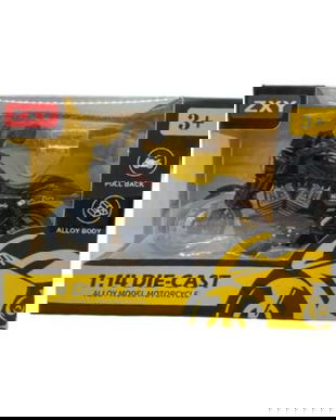 Motocicleta Metalica Die-Cast 1:14 pentru Copii, Model Chopper cu Functie Pull Back