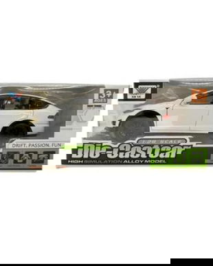 Masinuta Metalica Tesla Model X Die-Cast 13 CM pentru Copii, Functie Pull Back, Alba, 3+ Ani