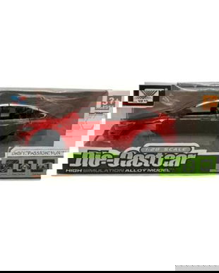 Masinuta Metalica Tesla Model X Die-Cast 13 CM pentru Copii, Functie Pull Back, Rosie, 3+ Ani