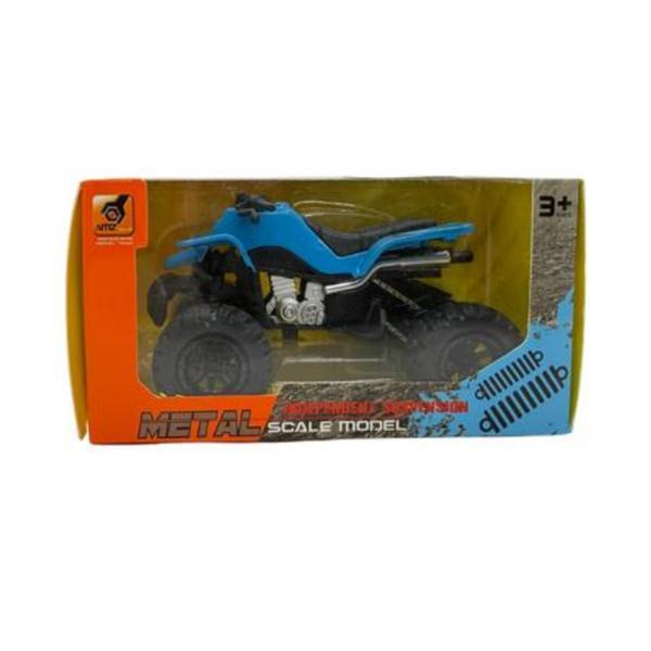ATV Albastru  Metalic pentru Copii, Model Off-Road Die-Cast cu Suspensie Independenta