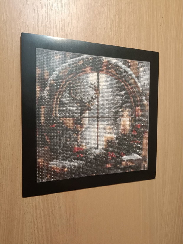 Mozaic cu diamante Eleganța iernii în ramă magnetică