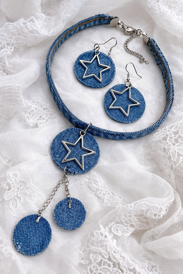 Set bijuterii blugi (denim) 01895