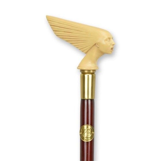 Baston lemn mahon cu maner cap de femeie