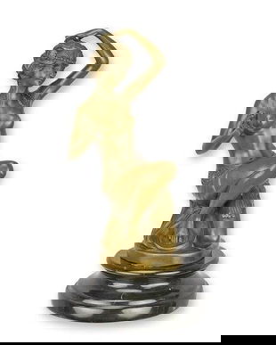 Dansatoare orientala-statueta din bronz cu un soclu din marmura