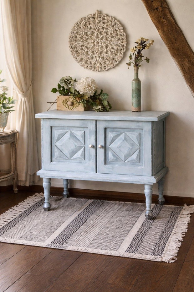 Comoda/servanta/bar cu roti-Boho