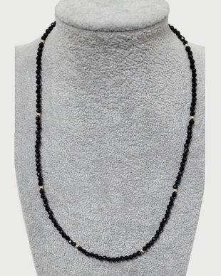 Colier aur filat cu spinel negru