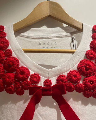 Tricou cu aplicație handmade din bumbac