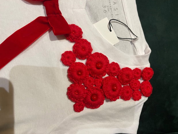 Tricou cu aplicație handmade din bumbac