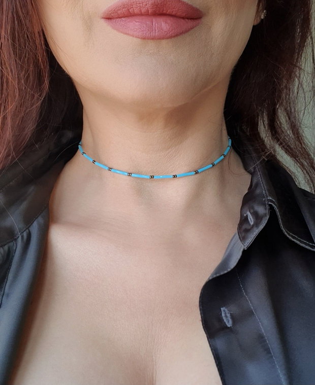 Colier vibrant de vară, bijuterie handmade minimalistă