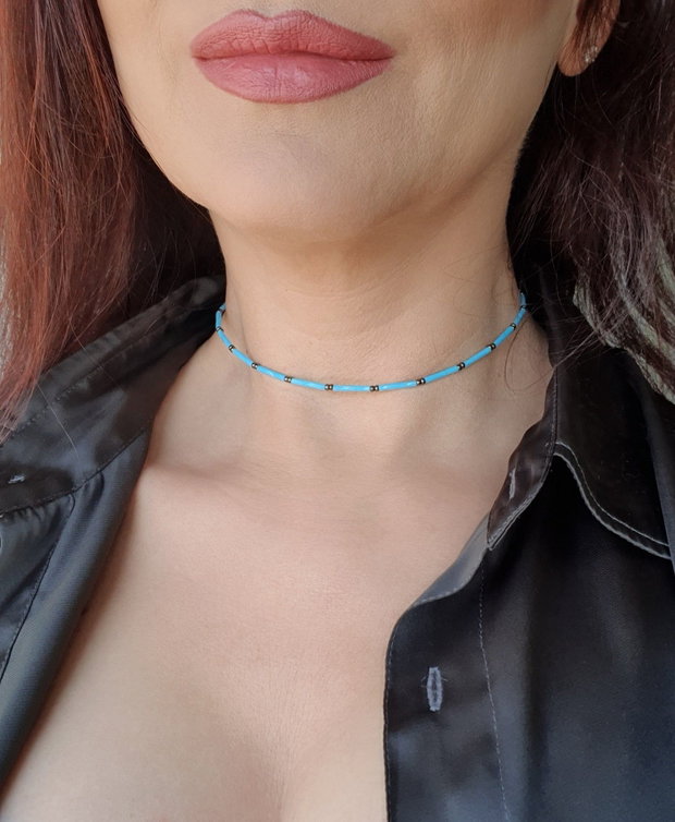 Colier vibrant de vară, bijuterie handmade minimalistă