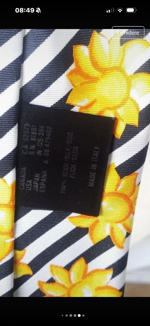 SUPERBA CRAVATA ESCADA UNISEX MATASE NATURALA