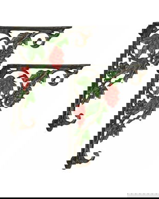 Set de console din fier forjat de perete cu struguri