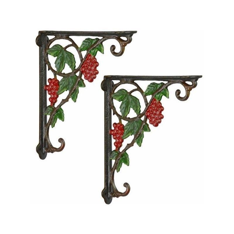 Set de console din fier forjat de perete cu struguri