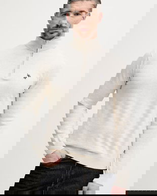 U.S. polo Assn. pulover pentru bărbați, din bumbac COTTON 1/4 ZIP NECK