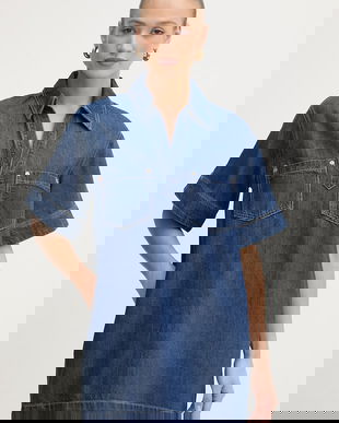 BOSS Orange rochie denim C polo DRESS