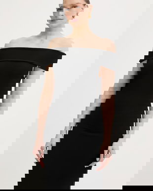 Armani Exchange rochie neagră mică