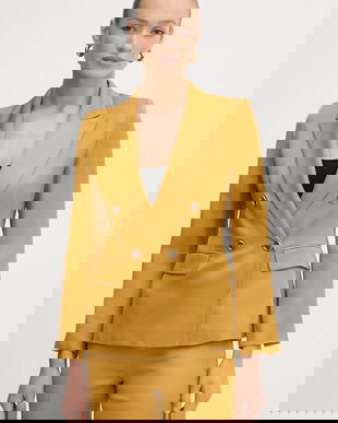 Marella sacou cu două rânduri de nasturi pentru femei, cu vâscoză CHARME