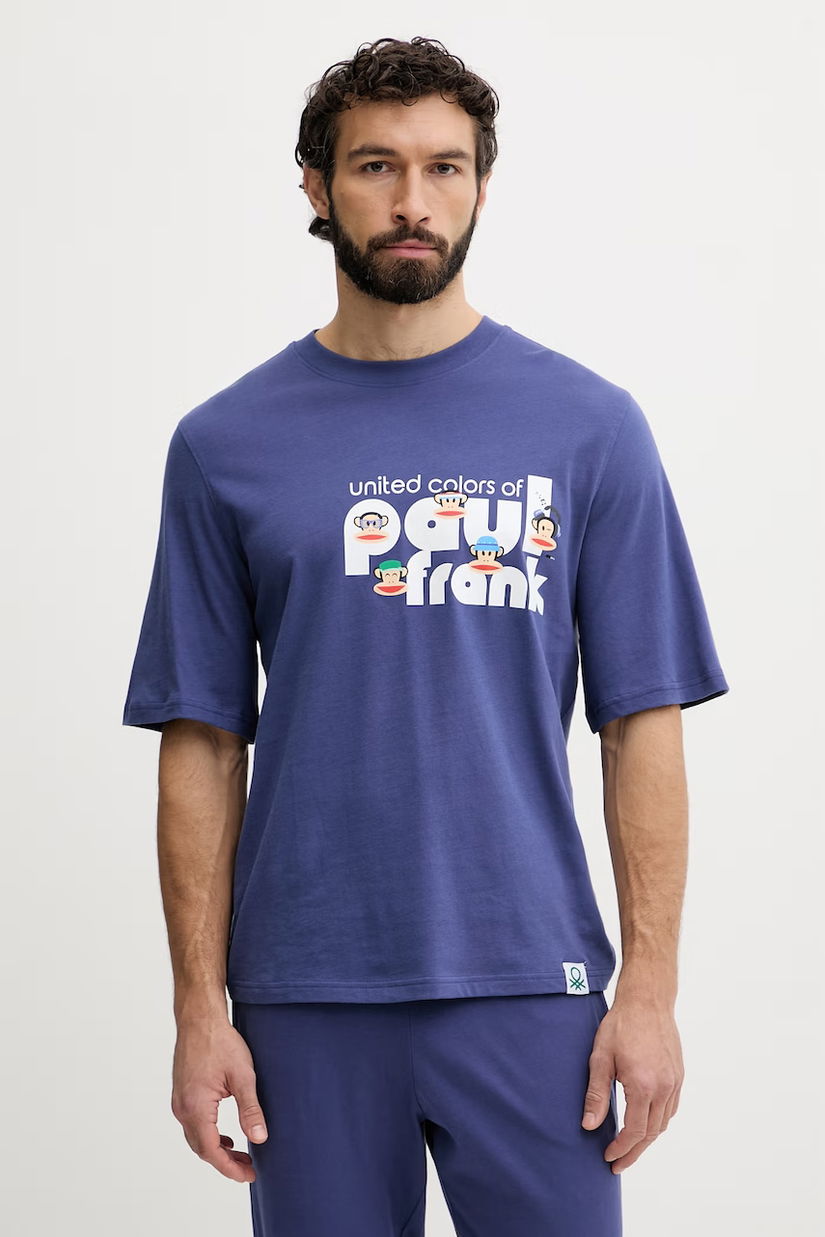 United Colors of Benetton cămașă de pijama pentru bărbați, din bumbac