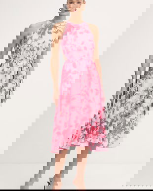 Fracomina rochie de vară cu amestec de in