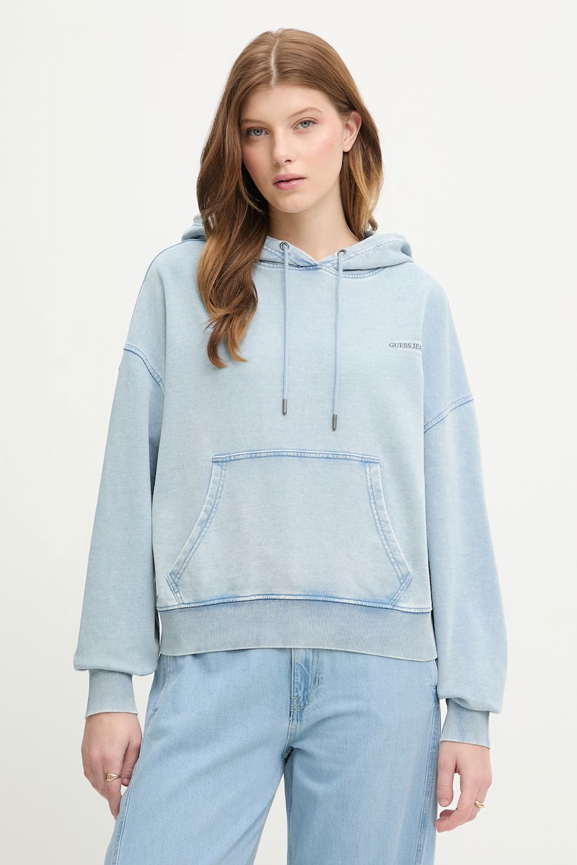 Guess Jeans hanorac cu glugă pentru femei, din bumbac