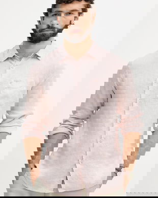 Guess cămașă pentru bărbați, din in