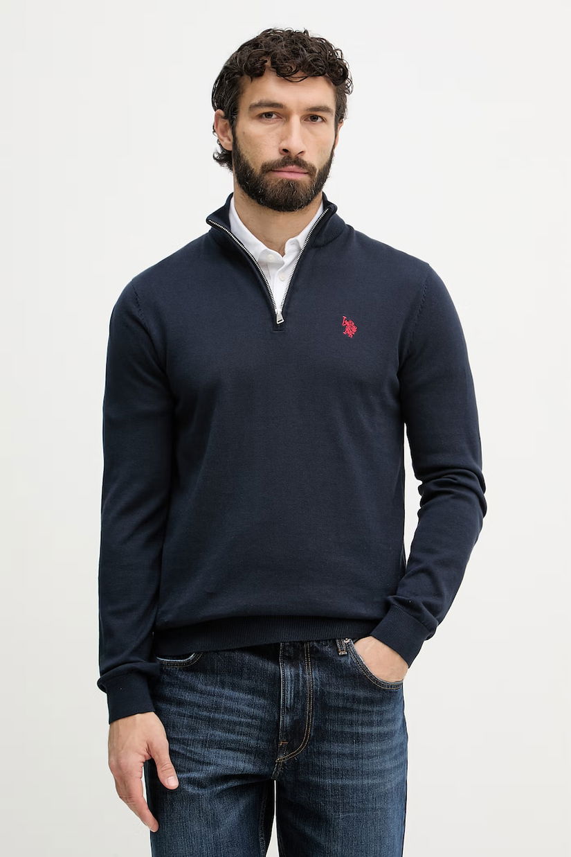 U.S. polo Assn. pulover pentru bărbați, din bumbac COTTON 1/4 ZIP NECK