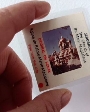 Breloc diapozitiv - fereastră spre trecut - Biserica Maria Magdalena Jerusalem