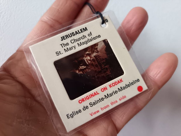 Breloc diapozitiv - fereastră spre trecut - Biserica Maria Magdalena Jerusalem