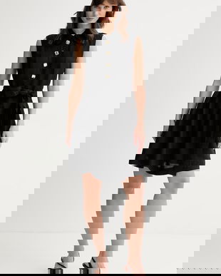 HUGO rochie neagră din amestec de in Kaleisi