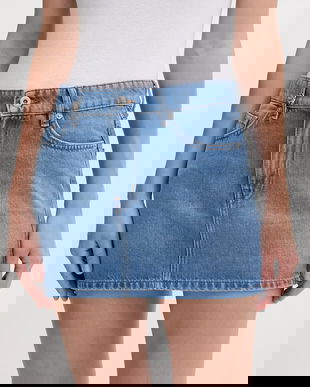 HUGO Blue fustă denim Galanie_B