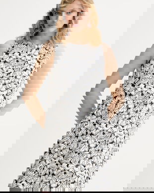 Weekend Max Mara rochie evazată bumbac galben