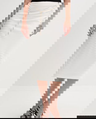 HUGO fustă cu crăpătură, cu vâscoză Ratsa