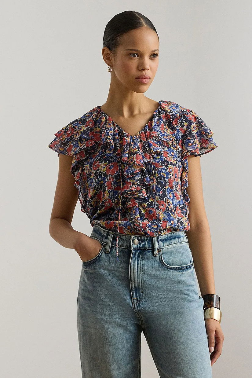 Lauren Ralph Lauren bluză cu volane de damă